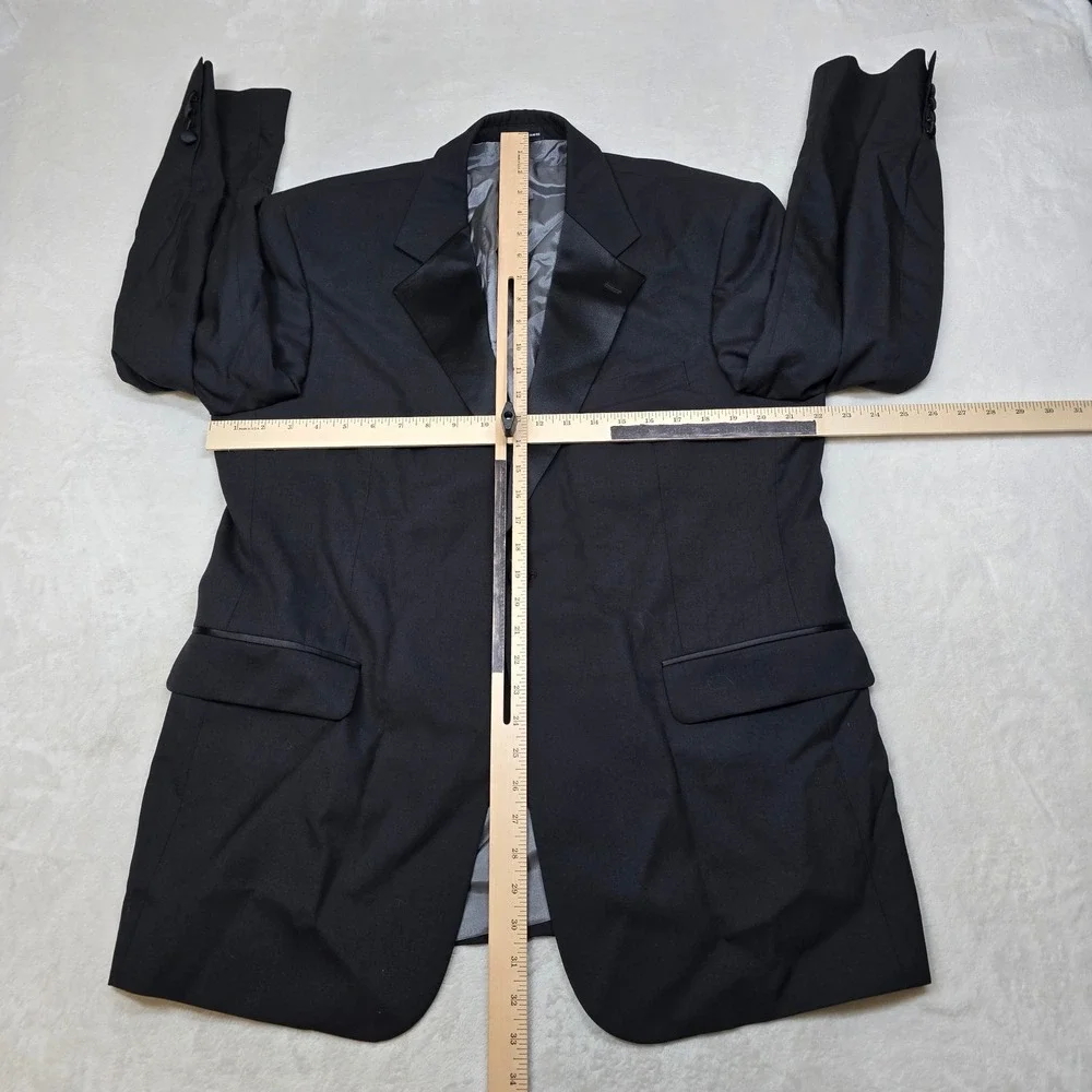 Stafford Tuxedo Suit Mens 42R 2 Piece Pants 36x28 Black‎ Wool Classic Fit